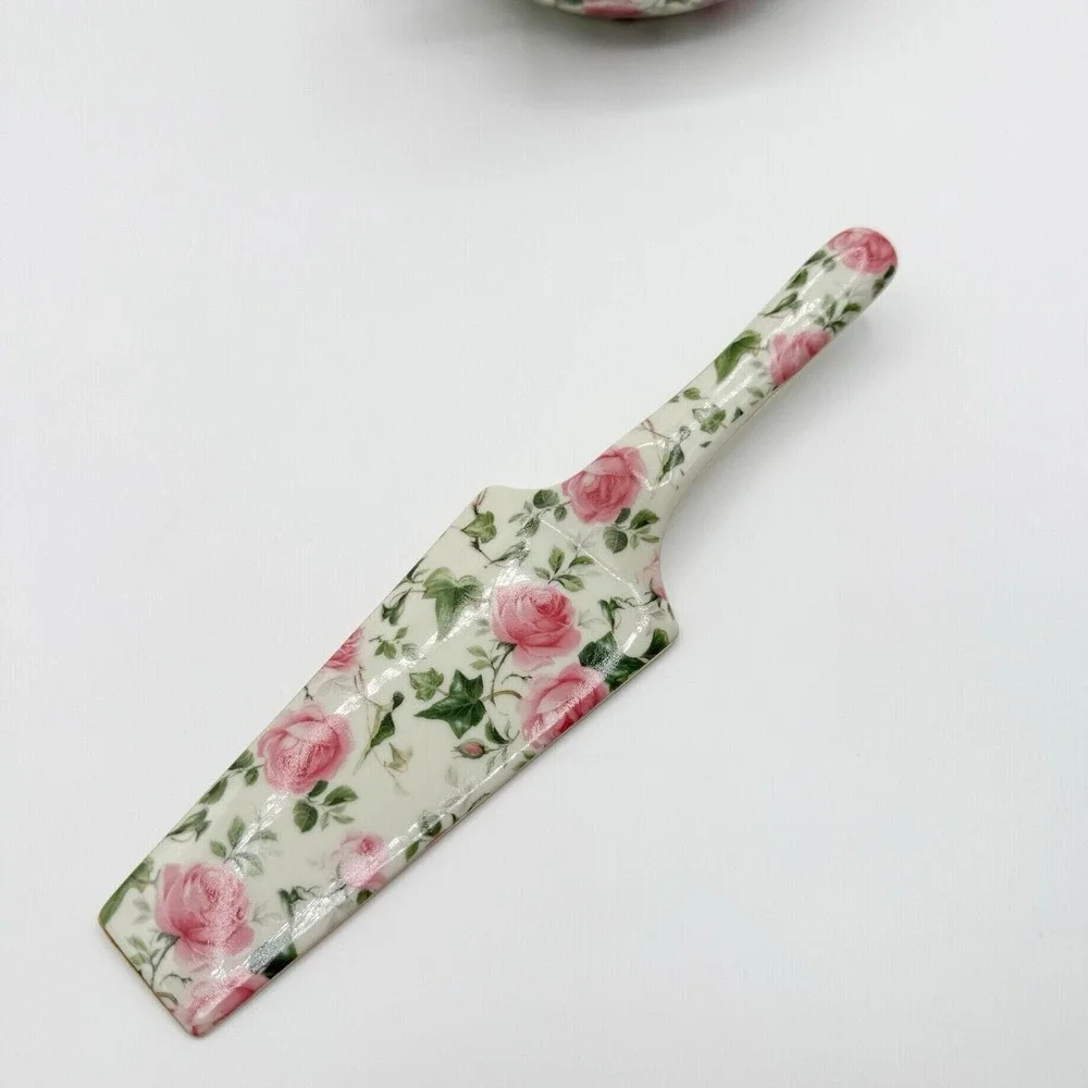 Baum Bros FORMALITIES Tea Pot Victorian Rose Chintz Pink Vtg Ivy Cake Server